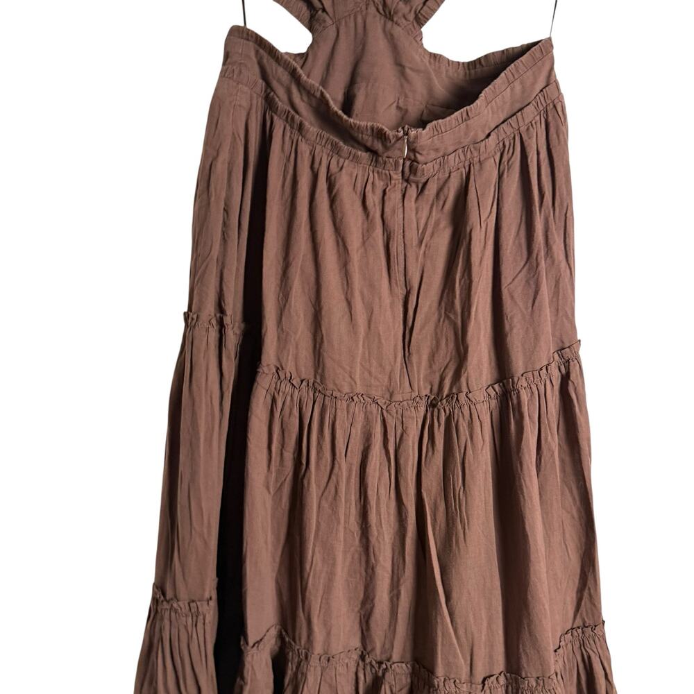 Bec + Bridge Carla Brown Cutout V-Neck Sleeveless Tiered Maxi Dress Size 8 - Picture 15 of 16